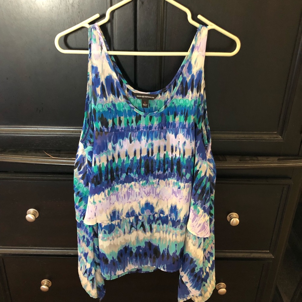 Rock & Republic high low sleeveless blouse Size L